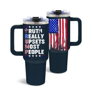 40oz "Truth Flag" American Tumbler | Bold Patriotic Statement Mug for Men, Dads & Veterans