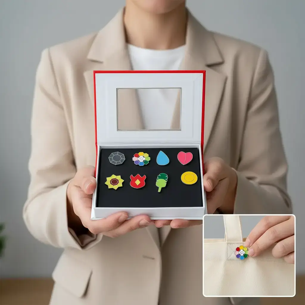 Unisex Metal Coating Gym Brooches Pins Set - Gen 1 to Gen 6, Fashion & Clothes Accessory for Collar Clips