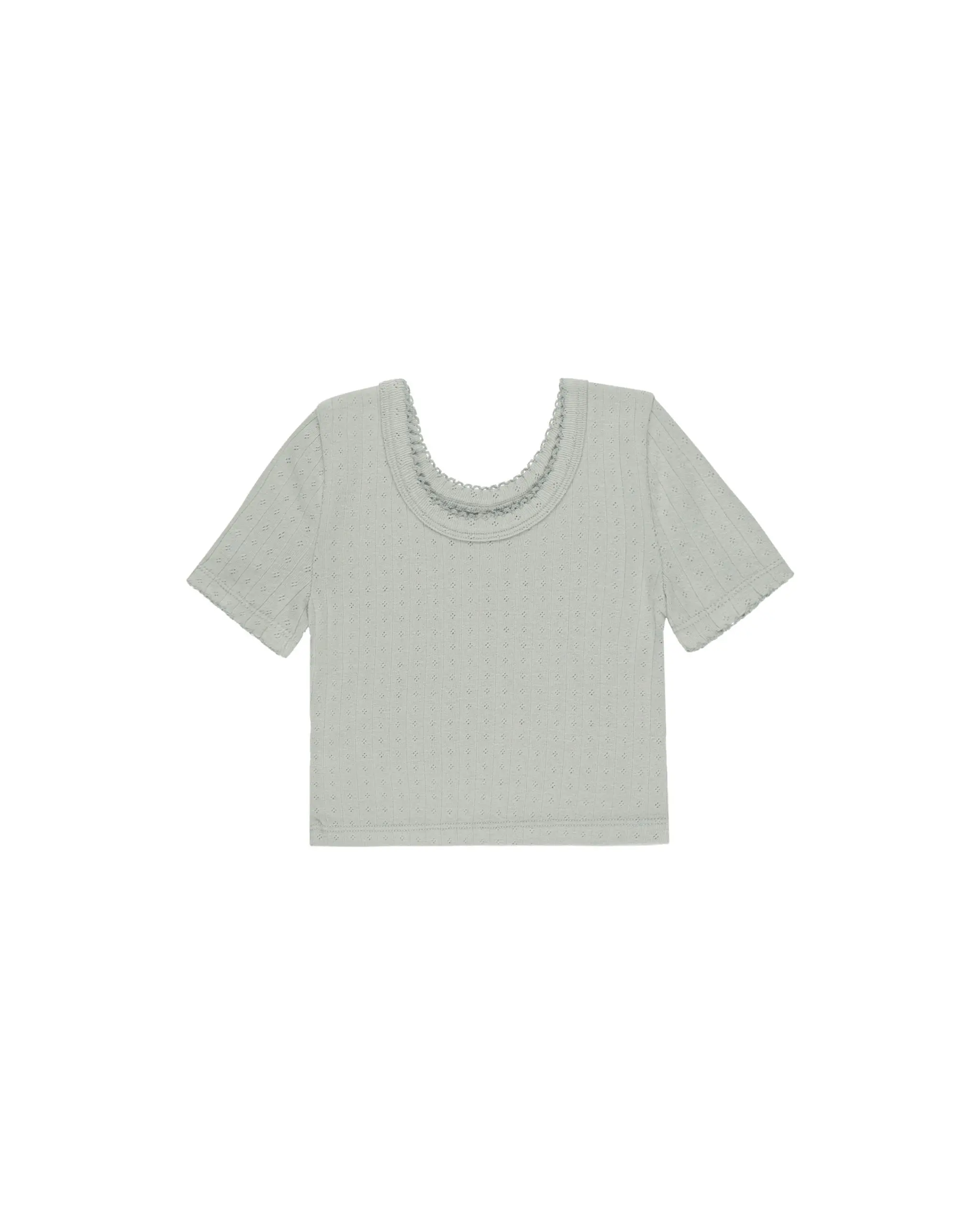 Seafoam Pointelle Tee
