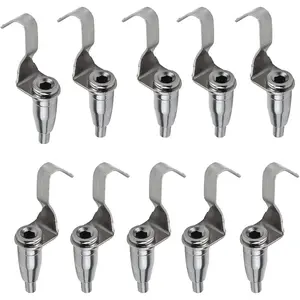 10 Pack Picture Hanging Hardware Metal Professional Art Gallery Adjustable Display Hanger Hooks Picture Rail Hooks Professional Wire Rope Hanging Hooks