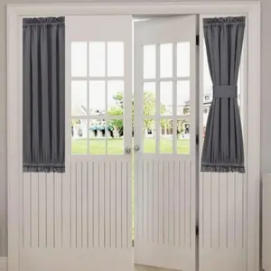 Door Curtains --French Door Curtains Rod Pocket Thermal Curtain For Doors With Glass Window Kitchen And Patio Doors For Privacy 1 Curtain Panel, Excluding curtain ties, only curtains