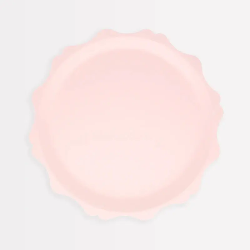 {Meri Meri} Compostable Bamboo Plates :: Pink Decorative Edge :: Side :: Set of 8