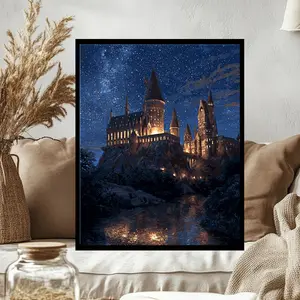 Painting by Numbers Kits for Beginner Digital Oil Painting Kits Drawing DIY Acrylic Arts Craft Kit Gift for Home DecorStarry Sky Castle