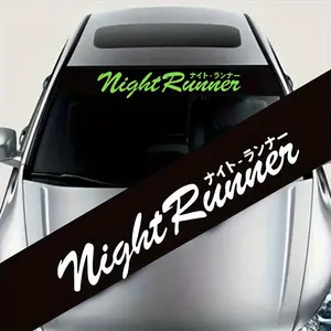 1PC JDM Racing Stickers Night Stalker Front Windshield Decoration Vehicle Exterior Decoration Waterproof Sunscreen Car Stickers, Truck Decals, Decal For Cars for Car Truck Off-road SUV Trunk Glass DIY Body Scratch Masking