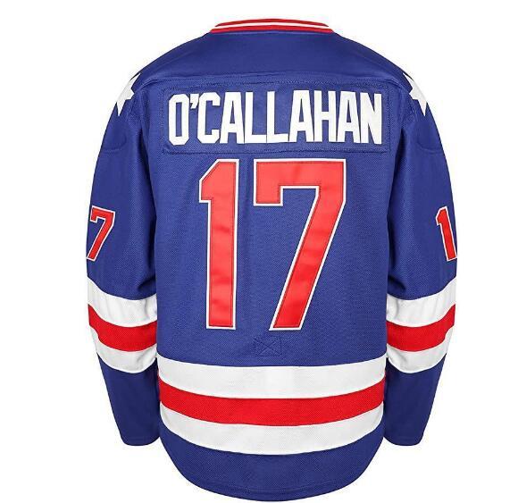 1980 Team USA Hockey Jerseys 30 Jim Craig 21 Mike Eruzione 17 Jack O'Callahan 1980 Year Miracle USA Vintage Hockey Jersey White Blue S-3XL
