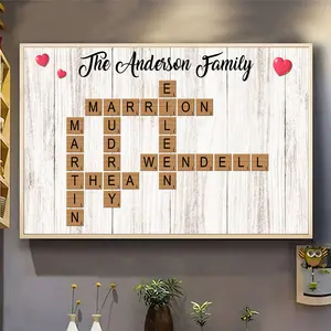 Petthouse Personalized Family Poster, Custom Family Name Crossword, Gift For Your Loved One, Custom Letter Tiles