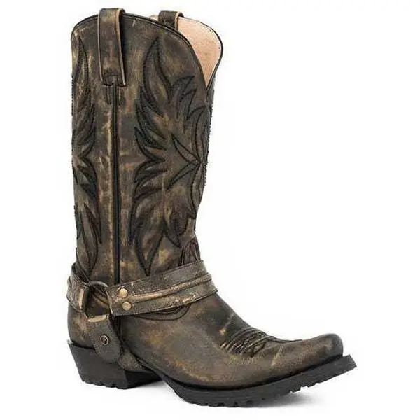 Men's Roper Carson Biker Boots Handcrafted Black
