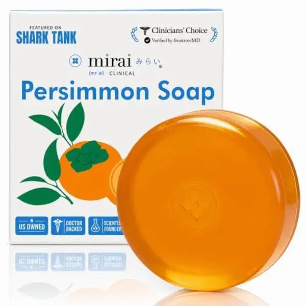 Mirai Clinical Persimmon Soap for Old People Smell,Nonenal® Odor Eliminator | Japanese Persimmon Soap, Natural Body Odor Soap, Green Tea Extract, Deodorizing Bar for Men, Women, Gentle for All Skin Types
