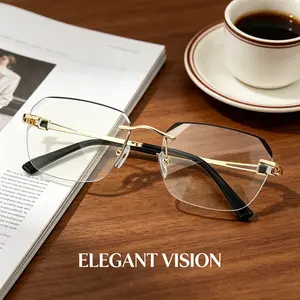 Frameless Blue Blocking Reading Glasses – Sleek Metal Accents, All-Day Comfort for Men & Women – Work, Game, or Chill