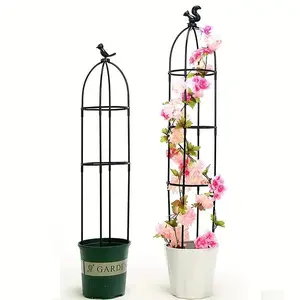 Vintage Style Fiberglass Plant Trellis, Circular Rings, Flower Support for Indoor/Outdoor Gardens, Ideal for Roses, Clematis & Climbing Plants, Garden Obelisk Trellis