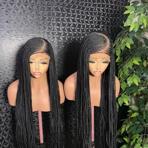 C curve cornrow lace closure unit braided wig. 30 inches closure  (this is not 360 full lace) synthetic wig. Medium: Cap size :21.5 – 22.5”
