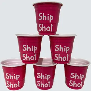 Personalized Custom Hot Pink Shot Cups Disposable Plastic Drinkware