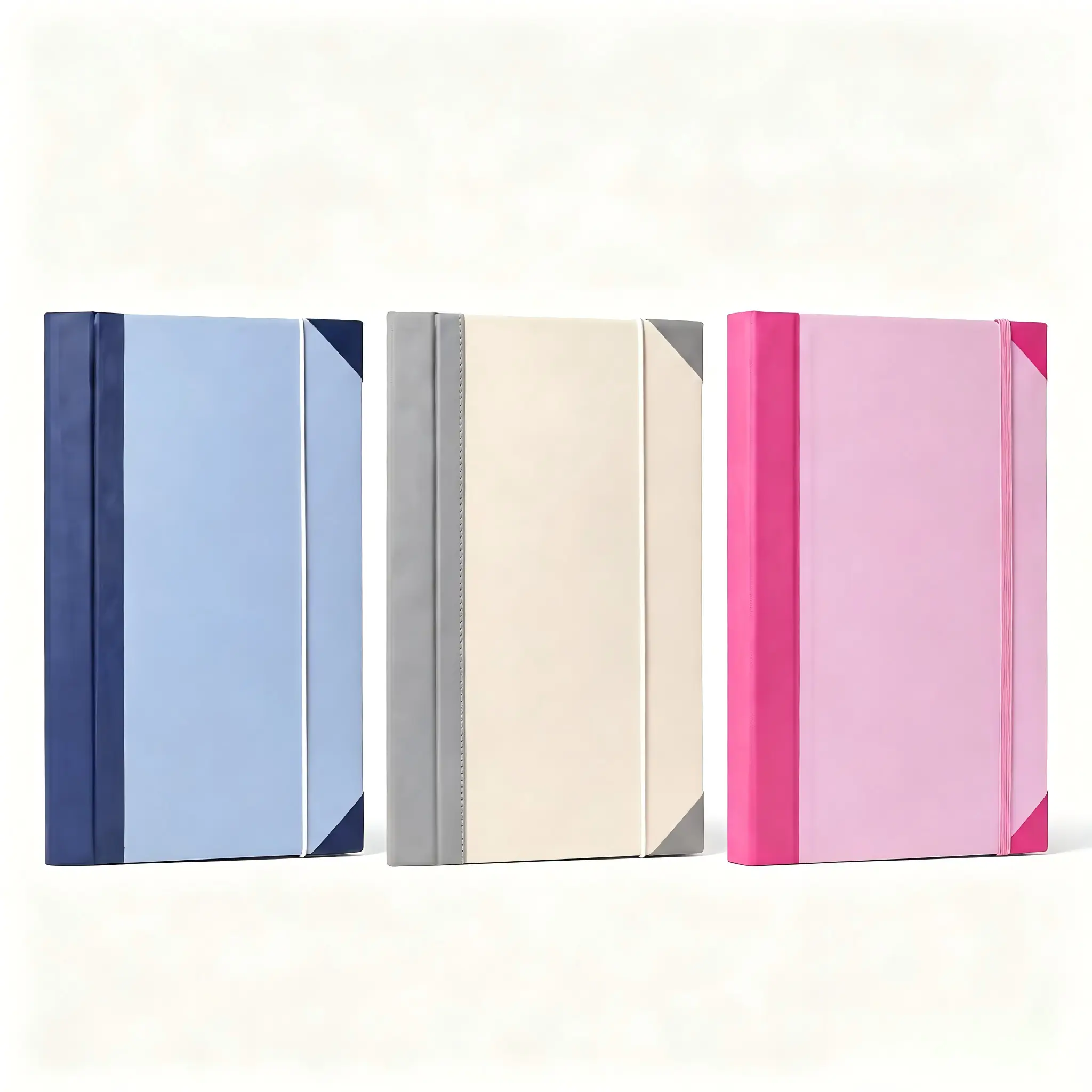 Hardcover Accordion File Folder with Elastic Band - 2-Tone Pastel Document Organizer for Student Exam Papers, Office Bill Storage