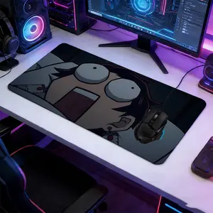 Shocked Anime Character Large Extended Gaming Mouse Pad, Non-Slip Rubber Base Stitched Lock Edge Desk Mat, Funny Meme-style Anime Art Design, Durable Computer Accessory for Home Office & Gaming Setup, Perfect Gift for Gamers & Anime Meme Fans, Mousepad