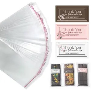Chocolate Bar Wrappers, 2.5 x 7.1 inch Candy Bar Wrappers, 100pcs Self Adhesive Wax Melt Bags Packaging With 104pcs Stickers