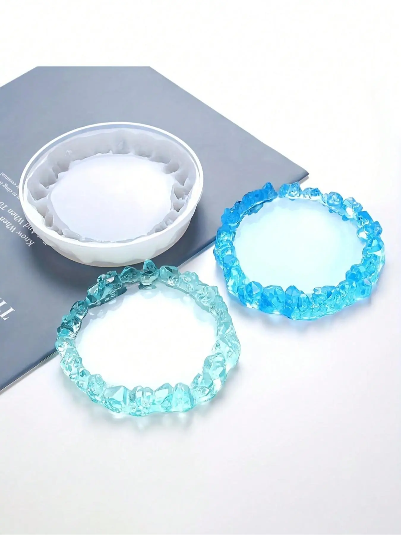 Crystal Cluster Coaster Mold Silicone Mold Handmade DIY Material, Coasters Cups Decorations Teacup Insulation Pad, All Seasons, Round Coaster