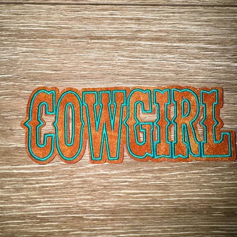 Cowgirl Leather Iron-On Patch