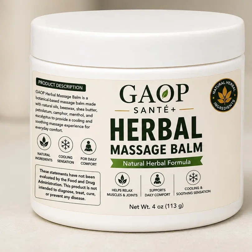 GAOP Herbal Massage Balm, 4 oz Body Moisturizer