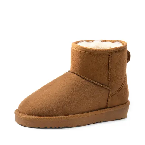 DREAM PAIRS Girls Boots Toddler Kids Winter Shoes Warm Short Ankle Snow Anti Slip Booties for Little Big Kid Fuzzy Lining Stylish Faux Fur Upper