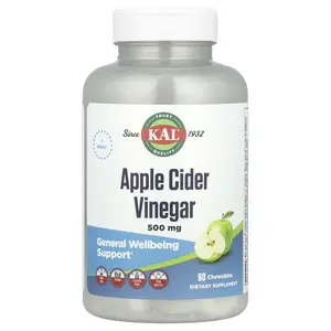 KAL Apple Cider Vinegar, Green Apple, 500 mg, 60 Chewables