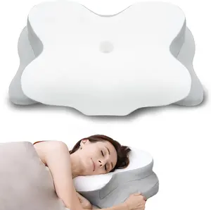 Cooling Cervical Memory Foam Pillow,Adjustable Ergonomic Neck Pillow for Father's Day, Soft Organic Cotton Contour Bed Pillow for Neck Pain Relief