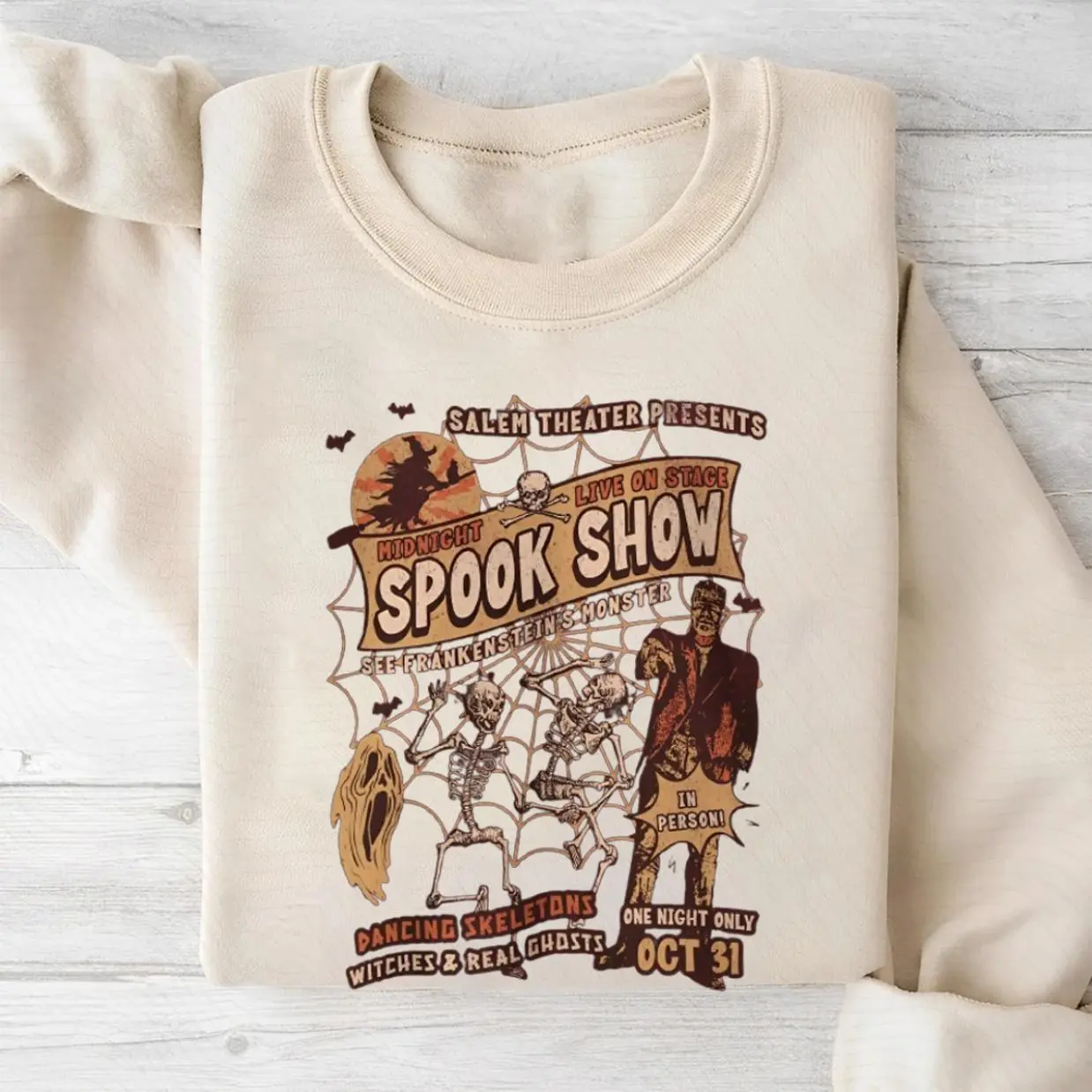 Monster Halloween Sweatshirts, Retro Halloween Crewneck Monster Sweatshirt, Gift For Him, Gift For Her, Perfect Fit for Everyone, Full Color Selection