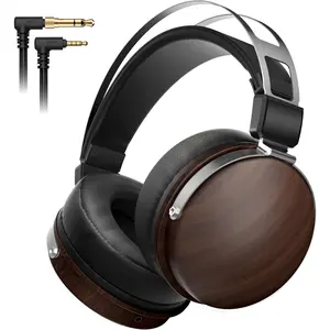 Wired Studio Headphones with 32?, Professional Over-Ear  Headset for Recording Mixing DJ Podcast Audiophile, Detachable Cables & Comfortable Protein Leather, Stereo for  Guitar Amp