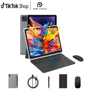 [Summervibes] PRITOM 10.1-inch 128GB ROM 16(4+12)GB RAM Android 14 Tablet Set Dual Camera Bluetooth Keyboard Mouse Stylus 2.4G/5G WIFI Type-C Charging Large Storage Back-to-school Gifts&MothersDay Gifts