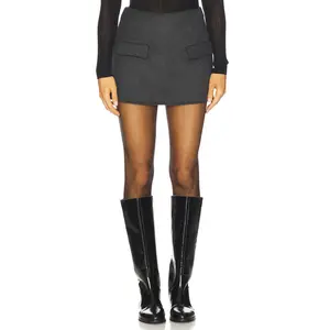 SNDYS Jovie Mini Skirt in Charcoal