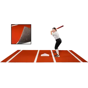 6 × 12 Proball Softball Hitting Mat - Clay Poly, Painted Plate, Urethane-Coated Backing