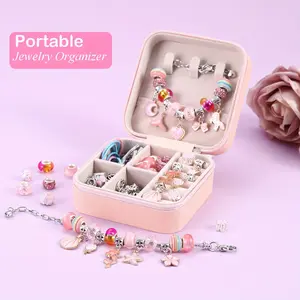 1Set DIY Pink Charm Jewelry Making Kit Bracelets for Women & Necklace Beading Kit with a Unique Box Fashion Handmade DIY Decor for Teenage Girls Perfect Idea Gift for Girlfriends Birthday Halloween Christmas Day