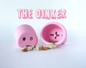 The Oinker Dog Toy - Pink Pig Snout Design - Treat Puzzle & Chew Toy - Durable Natural Rubber - Multi-Purpose Fun for Dogs - Engaging & Entertaining Playtime