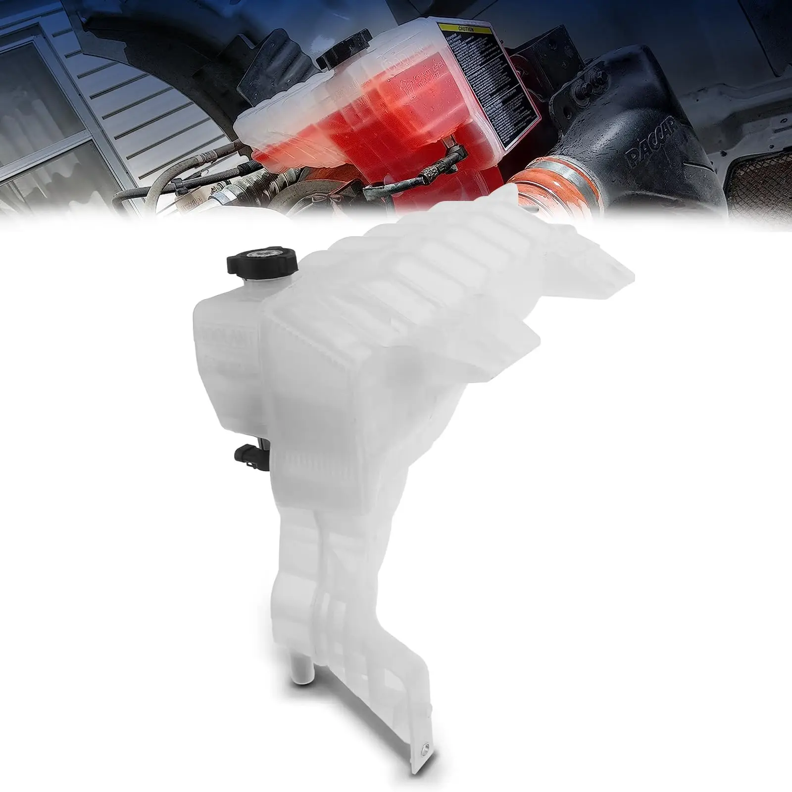 TORQUE Heavy Duty Coolant Tank Reservoir Compatible with 2013+ Peterbilt 579, Kenworth T680 T880 Accessories Parts Semi Trucks Replaces Paccar CP237001 DR104002 DR104004 (TR610-PCT)