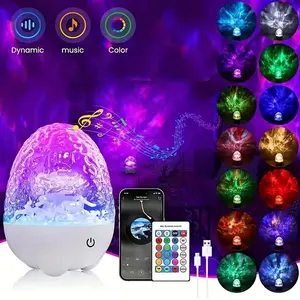 Aurora Projector,  RGB Bluetooth Speaker for Party, Water Wave, Ripple Projector Light, Home Decoration, Christmas Decoration LED Multi-Color LED Lighting Neon Sunset Light Audio Birthday Game Noise Phone Space Star neon signs sunsetlamps Remote