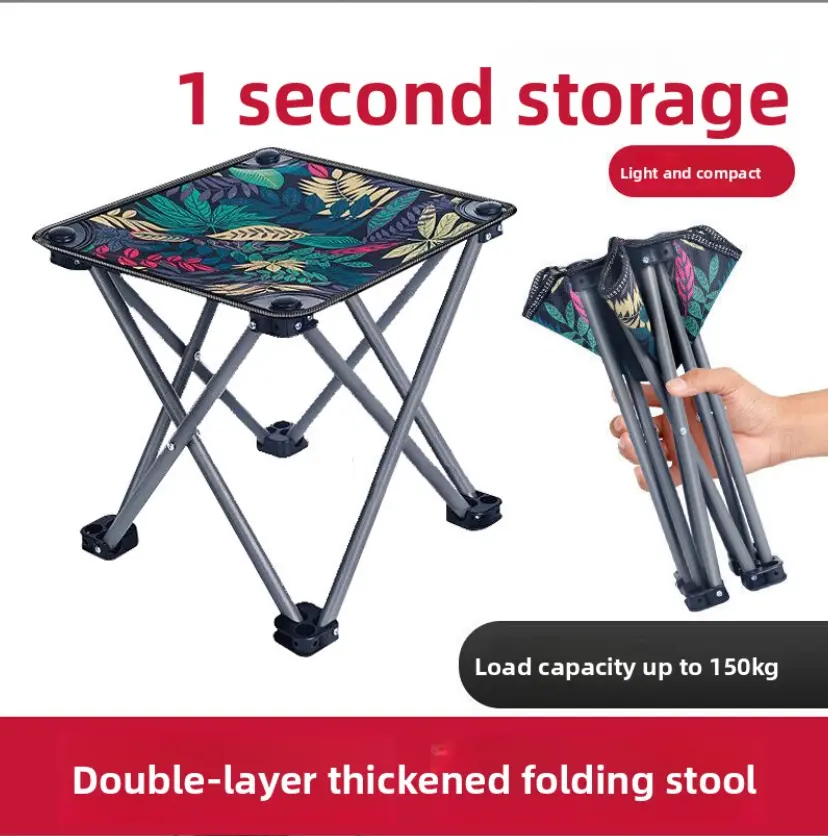 Outdoor portable telescopic folding chair, fishing chair, camping gear, picnic chair, small stool, stall setup