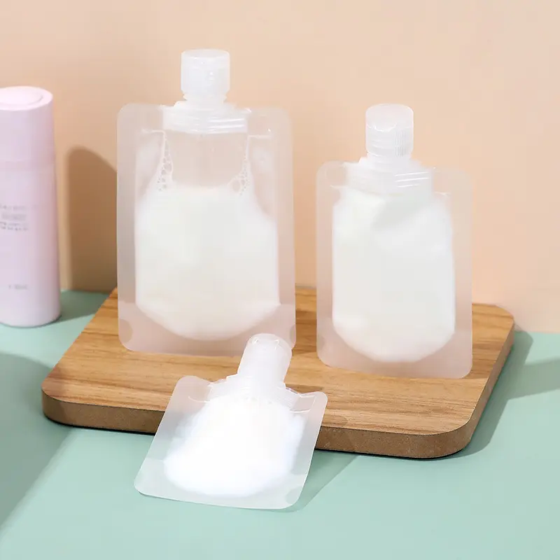 Travel Squeeze Pouches for Lotion & Shampoo, 10pcs/set Leakproof Refillable Cosmetic Container, Portable Travel Cosmetic Container, Makeup