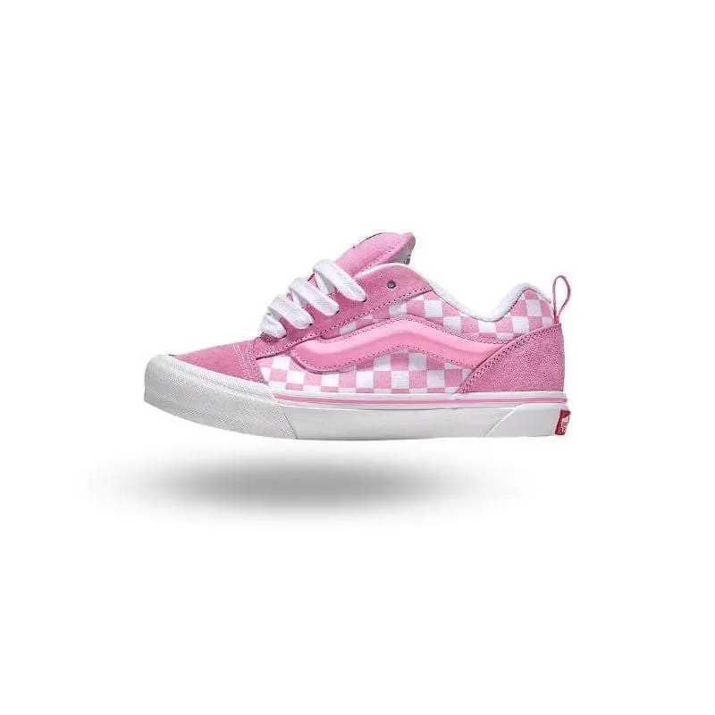 Vans Youth Knu Skool High-Top Sneakers in Checkerboard Suede and Canvas, a Classic 90s Style with an Adjustable Fit, Shoes, Lace-Up, Trainer