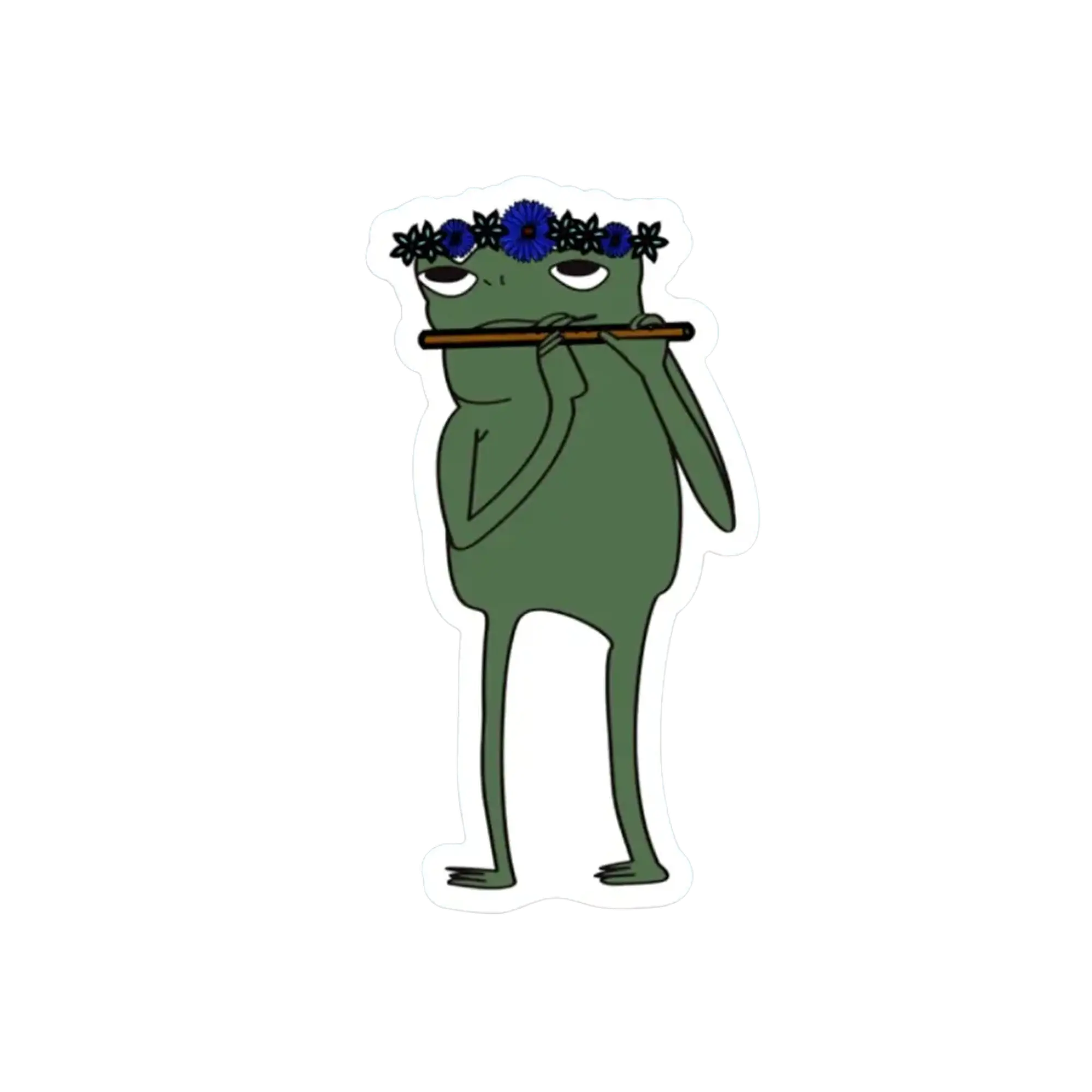 FROG PLAYIN THE FLUTE STICKER