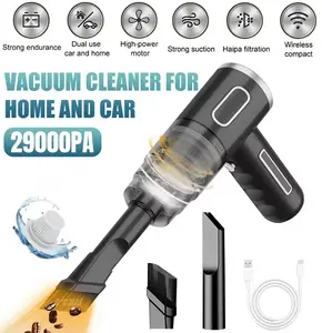 29000PA Cordless Handheld Vacuum Cleaner Wireless Portable Mini Car Vacuum Rechargeable USB Cleaning Vacuum for Auto Home Office Pet Hair Keyboard Desk Lightweight 120W Strong Suction Washable HEPA Filter
