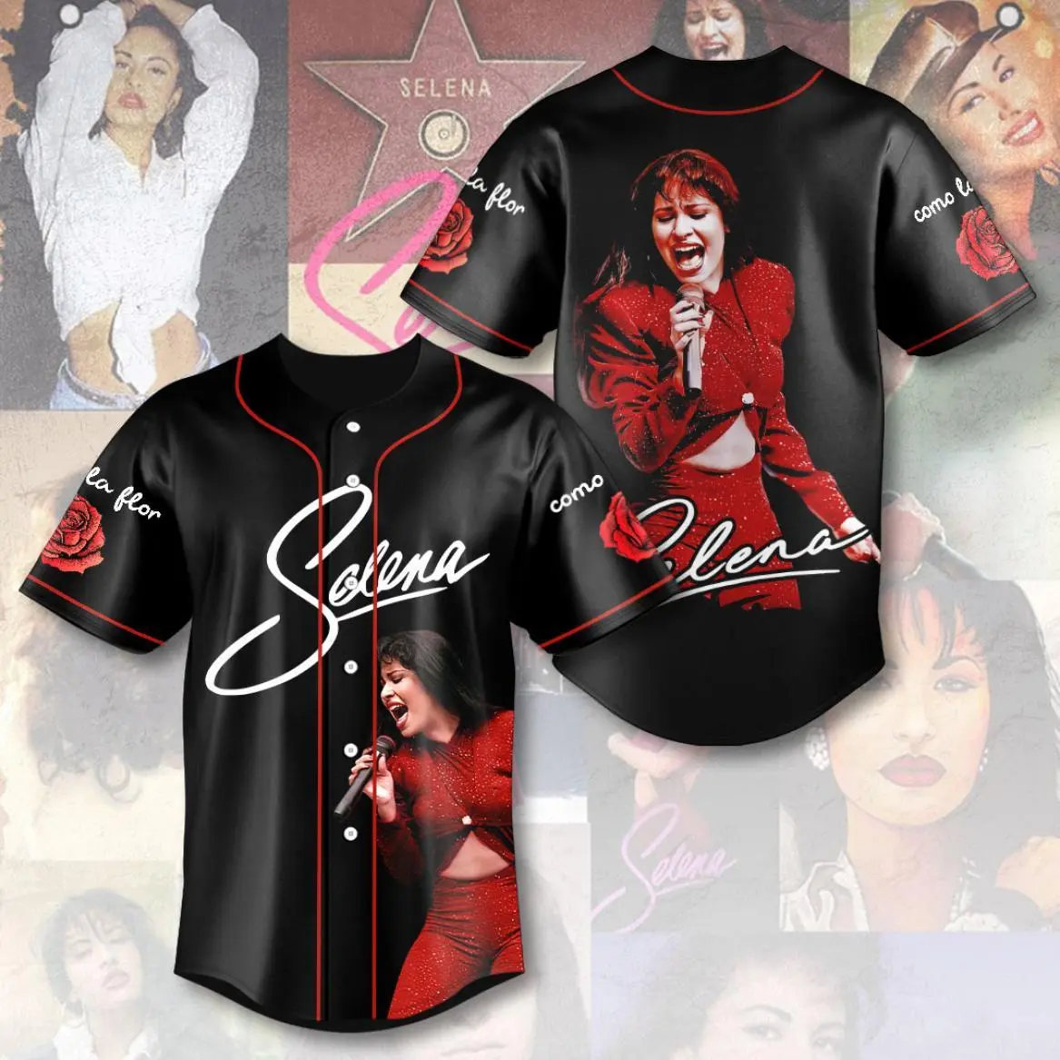 Vintage Selena Quintanilla Baseball Jersey Print Lightweight Gift for Fan Music