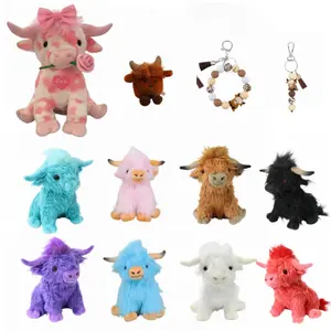 2026 Valentine's Day Highland Cow Plush Fluffy Highland Cow Plush Toy, Easter gift - Easter basket, plush animal, cute girl gift