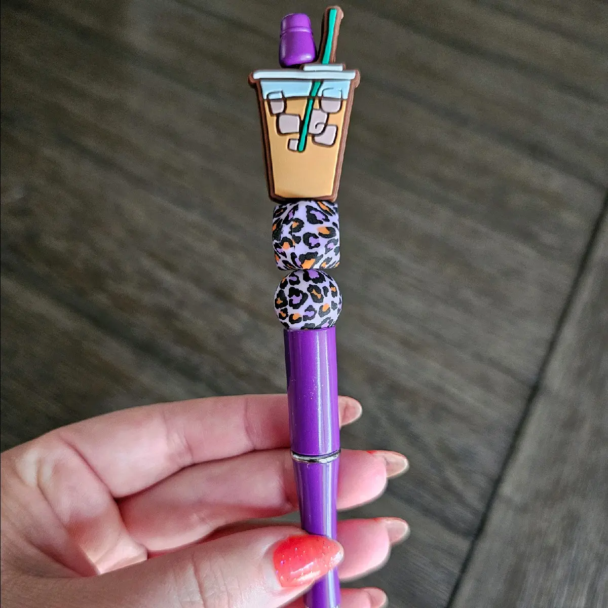 Coffee Leopard Pen Plastic Plastic