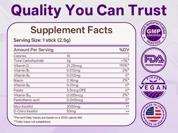 Lifefriend Hormone Balance Drink for Women, 7 Stick Packs – Inositol Powder Drink Mix with 2000mg Myo-Inositol + D-Chiro 40:1 Ratio, Cycle Support & Women's Wellness, Calamansi Flavor