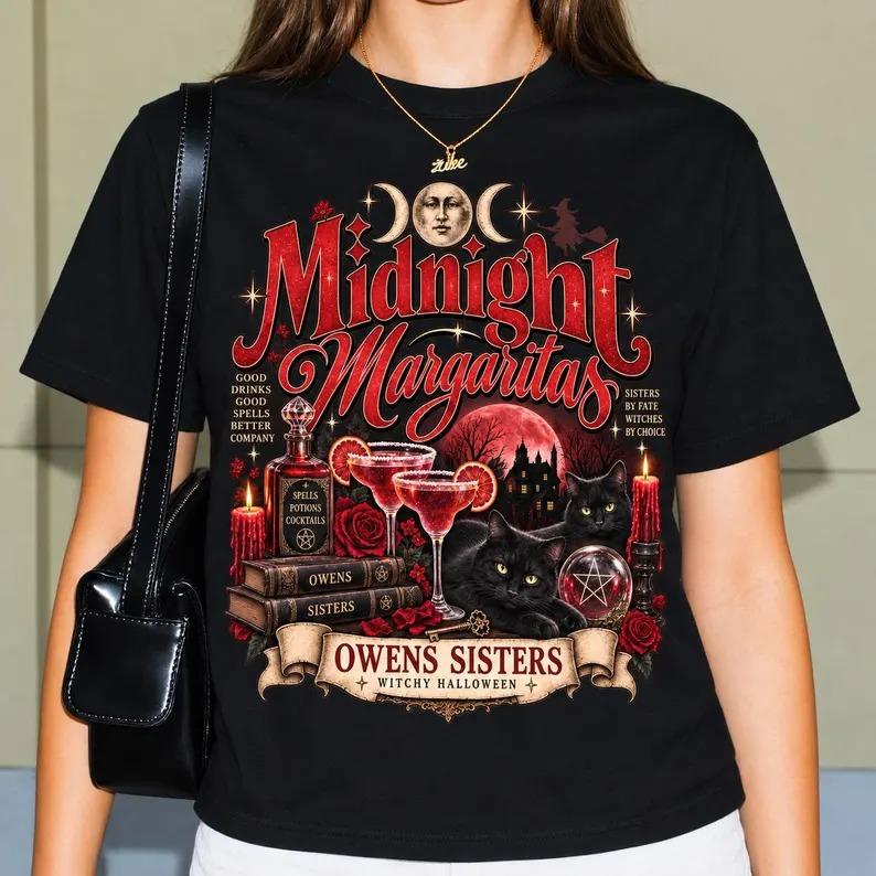 Midnight Margaritas T-shirt – Sweatshirt – Hoodie | Witchy Halloween Shirt, Owens Sisters Practical Magic, P&P Boutique