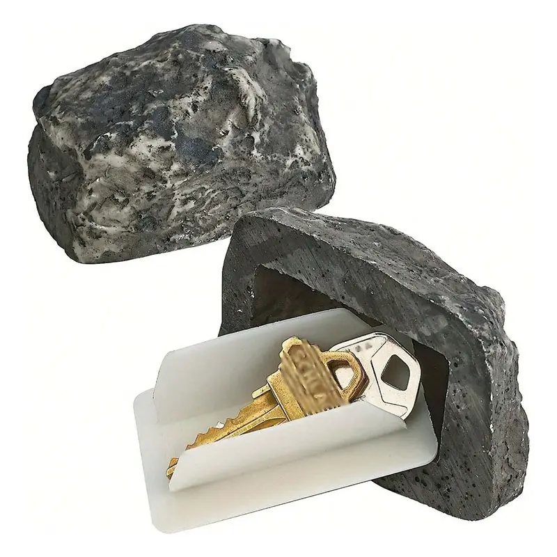 Outdoor Courtyard Hidden Key Box, Resin Faux Stone Key Storage, Secure Key Holder for Home Entrance, Durable and Discreet Design, Garden Accessories, Garden Supplies