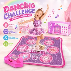 Dance Mat Toys for 3-12 Year Old Girls & Boys, Dance Mats with Light Up 6-Buttons & Wireless Bluetooth, Birthday Gifts Fun Christmas Gift for Girls Interactive LED Design Non-Slip Durable Material