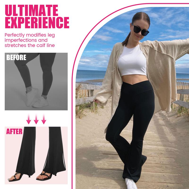 SHOWITTY Women's High Waisted 1/2 Pack Flare Leggings – Crossover Yoga Pants with Pockets Bootcut Workout & Lounge Wear #TikTokShopHolidayHaul