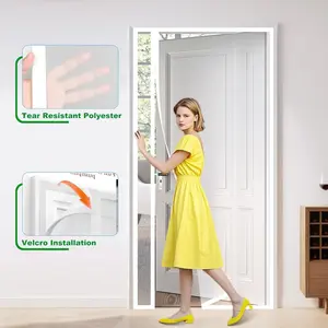 No-Drill Side-Opening Mesh Screen Door | Auto-Magnetic Closure | Easy Velcro Install | Ventilated | Bug & Pet Proof | Ideal for Patio, Balcony, Bedroom