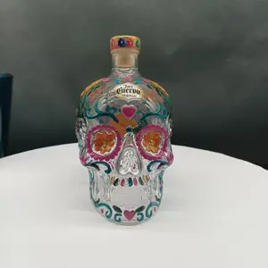 Handmade High Borosilicate Glass Skull Bottle, Wine Whiskey Brandy Xo Tequila Liquor Decanter, Creative Bar Decor, 1pc 2026 New Model