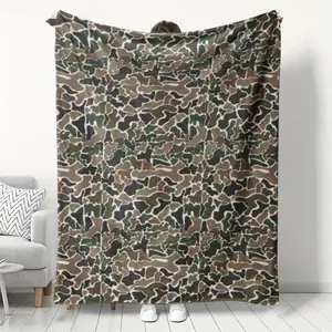 Camouflage Series 3D Digital Print Flannel Blanket, Soft Lightweight & Durable Throw, Vibrant Rainbow Colors, All-Seasons Use, Multifunctional Blanket